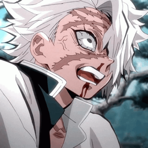 Sanemi The Anime Character With White Hair GIF