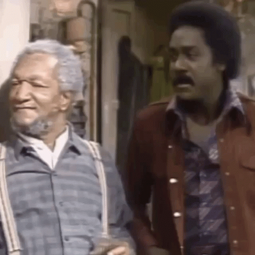 Sanford And Son With His Friend Closing Eyes GIF