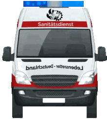 Sanitatsdienst Van With Blue Light
