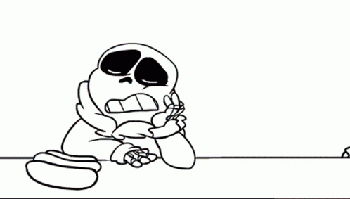 Sans And Papyrus Black And White Drawing With Word Sans GIF