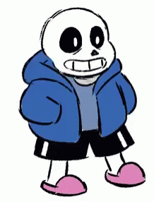 Sans From Undertale In Blue Jacket And Pink Slippers GIF