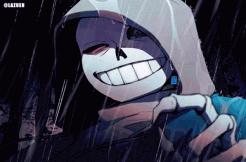 Sans From Undertale Pose During Rain GIF