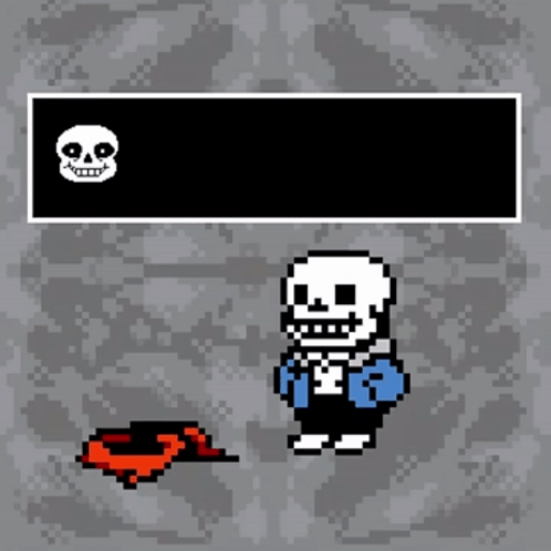 Sans Pixel Art With Skull Saying Well This Stinks GIF