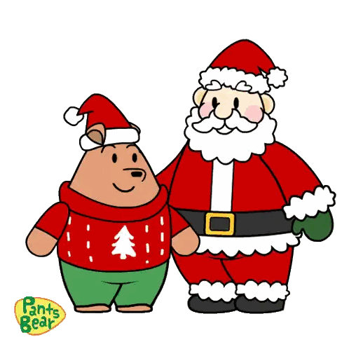 Santa and Bear Cartoon