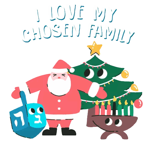 Santa, Christmas Tree, Menorah Chosen Family