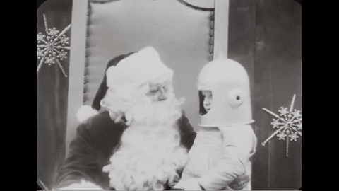 Santa Claus And Kid Nodding GIF