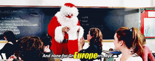 Santa Claus Blackboard And None For Great Europeers Bye GIF