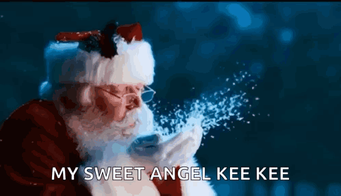 Santa Claus Blowing Snow My Sweet Angel Kee Kee