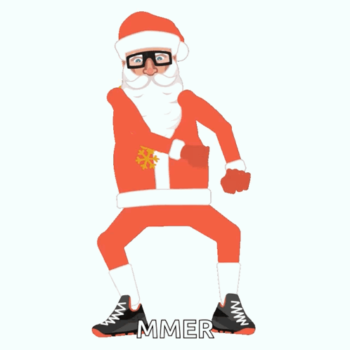 Santa Claus Dancing with Word Mmer