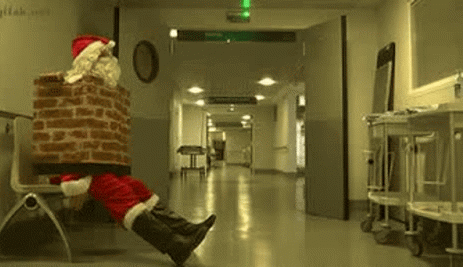 Santa Claus Got Stuck In Chimney GIF