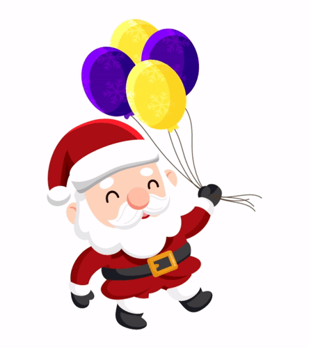 Santa Claus Holding Balloons Noel GIF