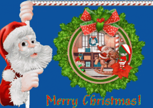 Santa Claus Merry Christmas Card GIF