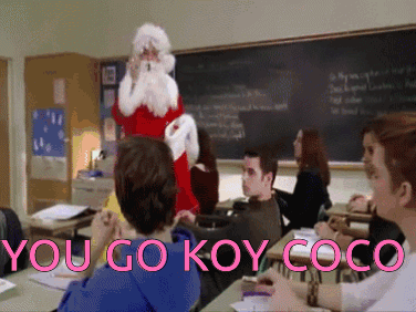 Santa Claus Saying You Go Koy Coco in Classroom