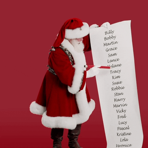 Santa Claus Showing List GIF