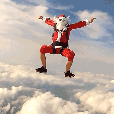 Santa Claus Skydiving GIF