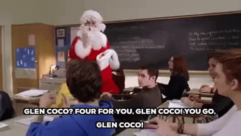Santa Claus Standing In Classroom With Students GIF