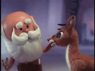 Santa Clause And Rudolph Cute Moments GIF