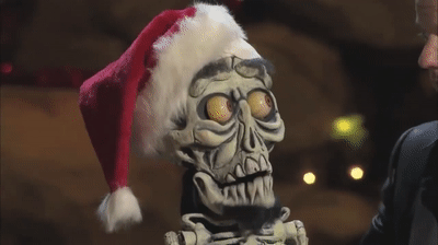 Santa Clause Scary Skeleton GIF
