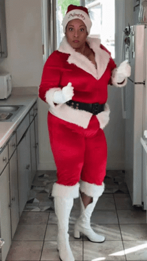 Santa Dancing In The Kitchen GIF