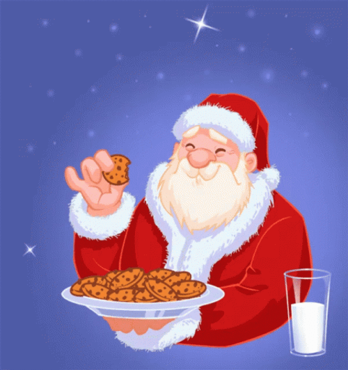 Santa Eating Cookies Animation GIF