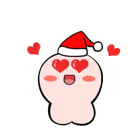 Santa Hat Cat With Hearts in Eyes