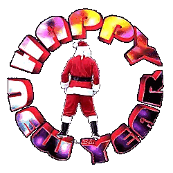 Santa in Circle Happy Christmas