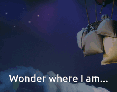 Santa In Hot Air Balloon Wonder Where I Am GIF