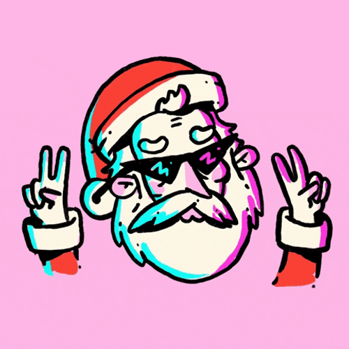 Santa Peace Sign Animation Artwork GIF
