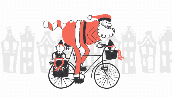 Santa Riding Cycle Animation GIF