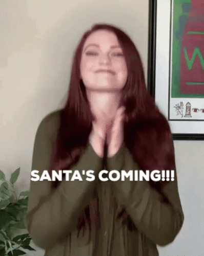 Santa's Coming Jumping Up And Down GIF