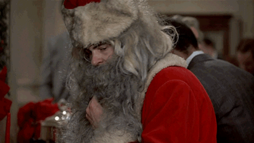 Santa Secretly Drinks Wine GIF