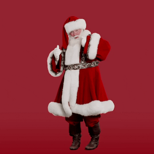Santa Stepping Back GIF