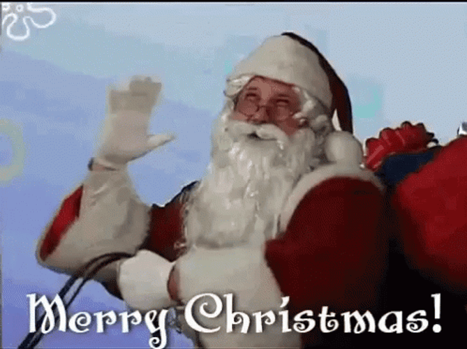Santa Waving Saying Merry Christmas GIF