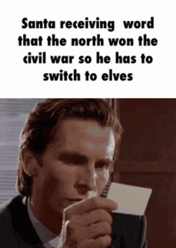 Santa Winning The Civil War Christian Bale Meme GIF