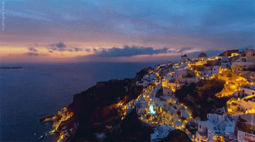 Santorini Greece After Sunset GIF