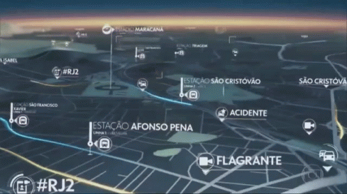Santos Dumont and Flagrante Map on Computer Screen