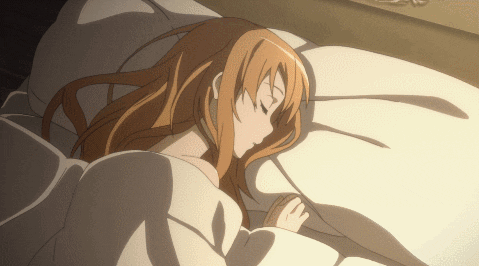Sao Anime Kirito Watching Asuna Sleep GIF
