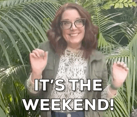 Sara Campbell Giggling Its The Weekend GIF