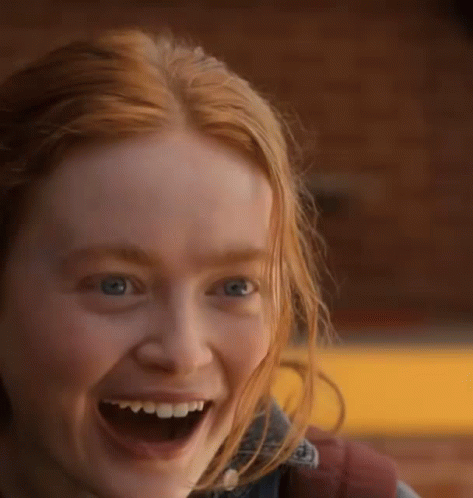 Sadie Sink Suspicious Sarcastic Laugh GIF