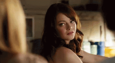 Sarcastic Emma Stone GIF