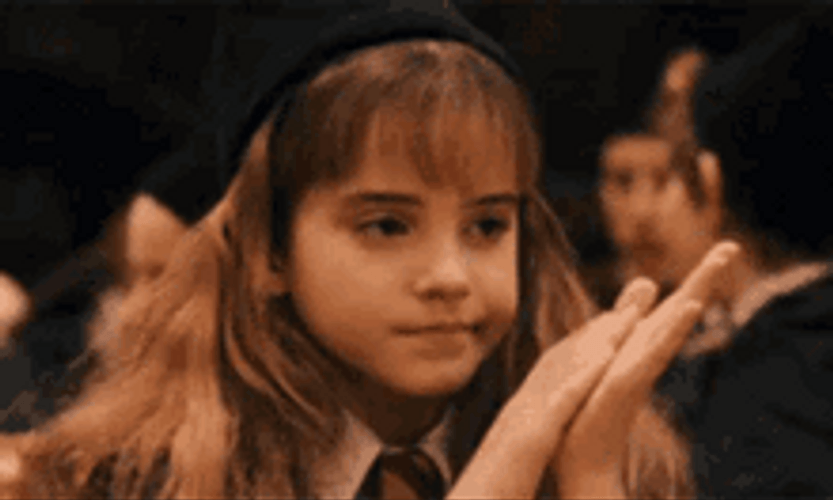 Sarcastic Laugh Hermione Clapping Harry Potter GIF