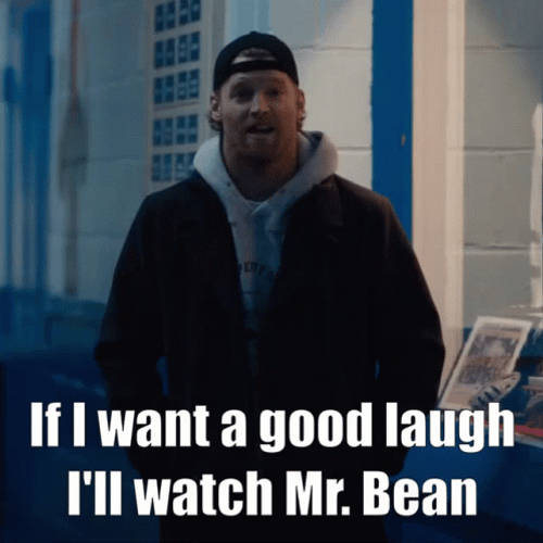 Sarcastic Shoresy Watching Mr Bean GIF