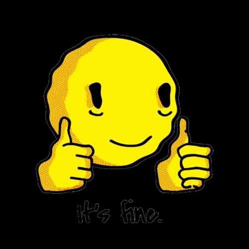 Sarcastic Smiley Face Thumbs Up Emoji GIF