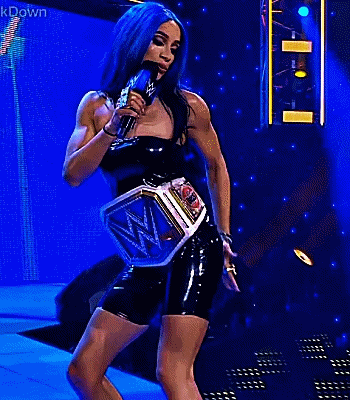 Sasha Banks Dancing While Wearing Belt GIF