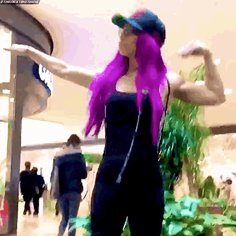 Sasha Banks Flexing Muscles GIF