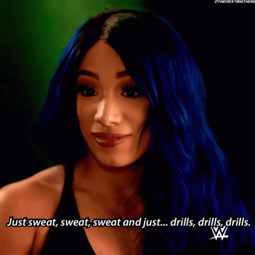 Sasha Banks Talking How Sweaty She Was GIF