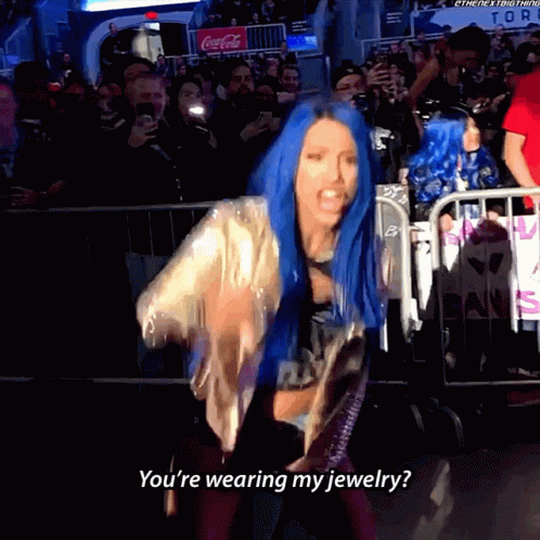Sasha Banks You're Wearing My Jewelry GIF