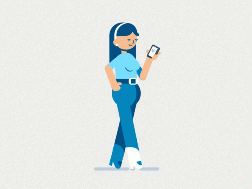 Animated Girl On Headphones Sassy Walking GIF