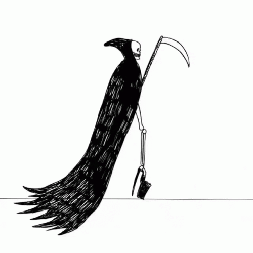 Sassy Chic Female Grim Reaper Cartoon GIF