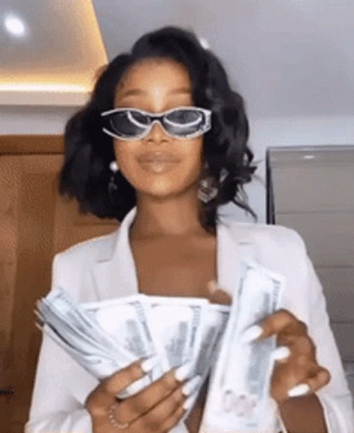 Sassy Lady In Sunglasses Money Dance GIF